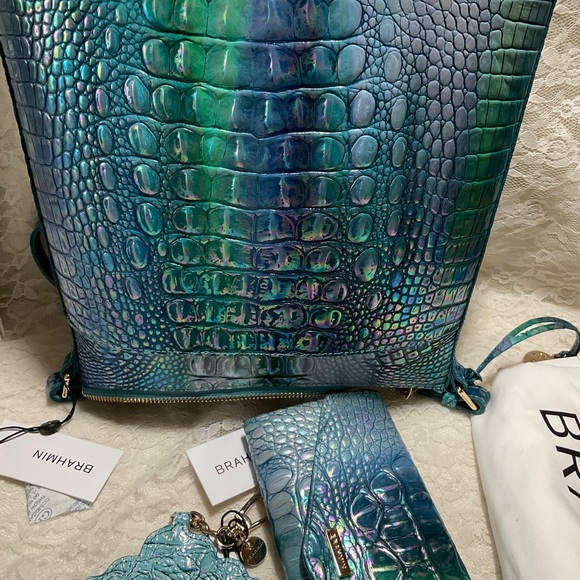 $FIRM$ NWT 3 Pc BRAHMIN BLUE TOPAZ XBODY, VERONICA & ARCTIC BLUE MAGNOLIA - Picture 7 of 8